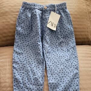 Zara Kids Blue Patterned Casual Bottoms